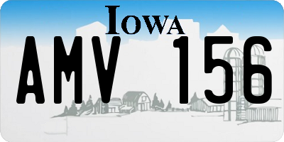 IA license plate AMV156