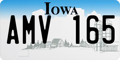 IA license plate AMV165