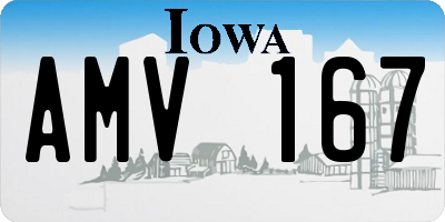 IA license plate AMV167