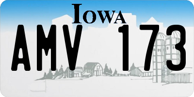 IA license plate AMV173