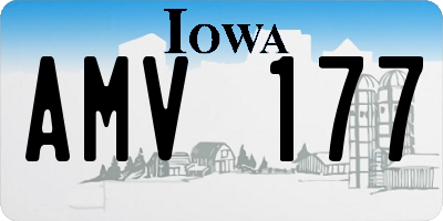 IA license plate AMV177