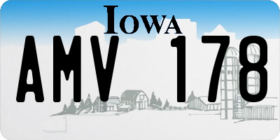 IA license plate AMV178
