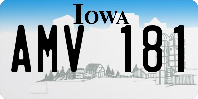 IA license plate AMV181