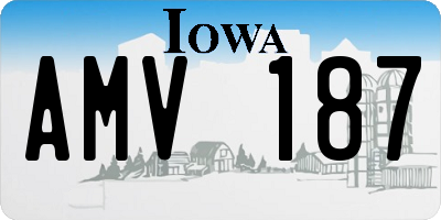 IA license plate AMV187