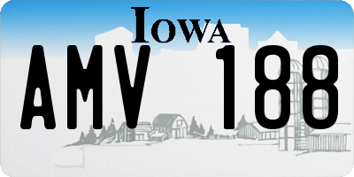 IA license plate AMV188