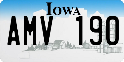 IA license plate AMV190