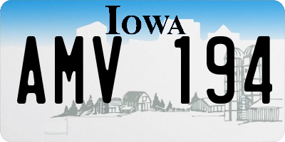 IA license plate AMV194
