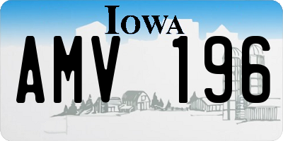 IA license plate AMV196