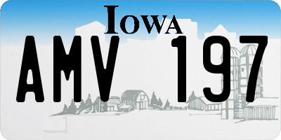 IA license plate AMV197