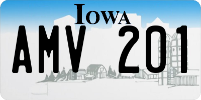IA license plate AMV201