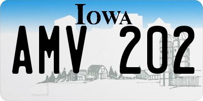 IA license plate AMV202