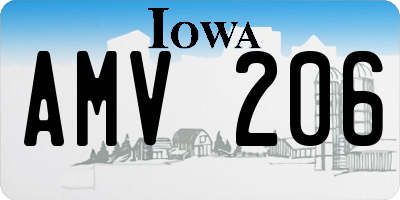 IA license plate AMV206