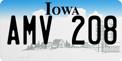 IA license plate AMV208