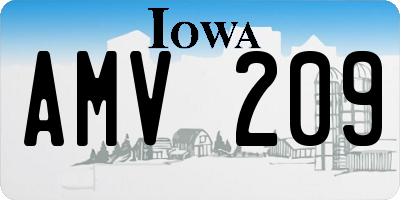 IA license plate AMV209