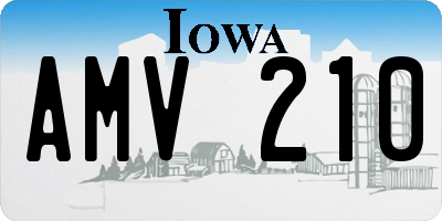 IA license plate AMV210