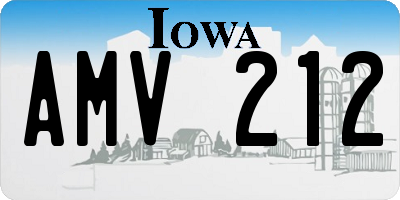 IA license plate AMV212