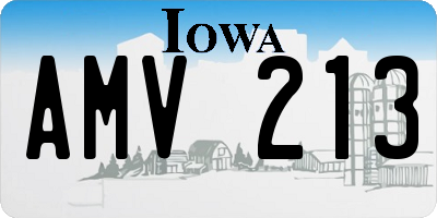 IA license plate AMV213