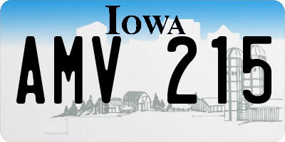 IA license plate AMV215