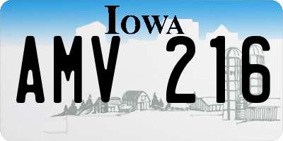 IA license plate AMV216