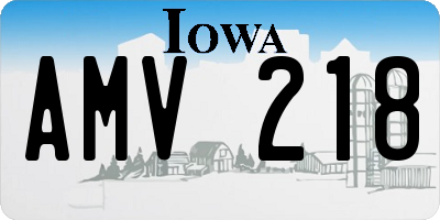 IA license plate AMV218
