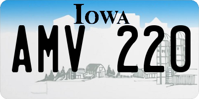 IA license plate AMV220
