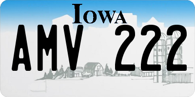 IA license plate AMV222