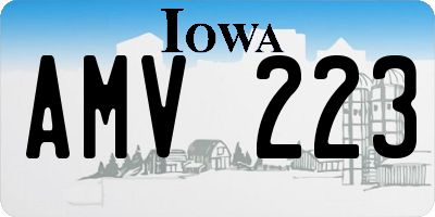 IA license plate AMV223