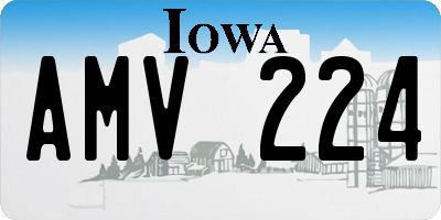 IA license plate AMV224