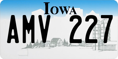 IA license plate AMV227