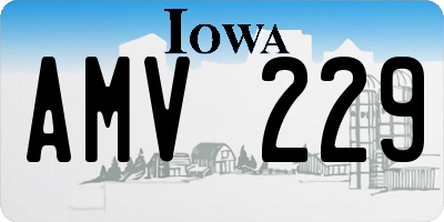 IA license plate AMV229