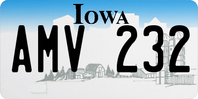 IA license plate AMV232
