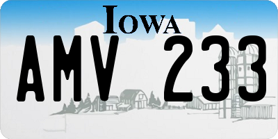 IA license plate AMV233