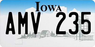 IA license plate AMV235