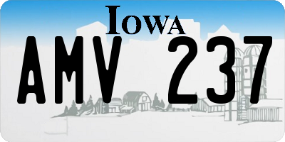 IA license plate AMV237