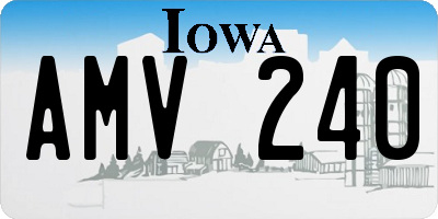 IA license plate AMV240