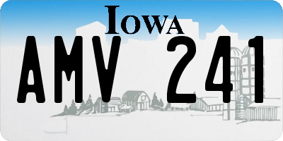 IA license plate AMV241