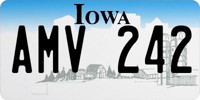 IA license plate AMV242