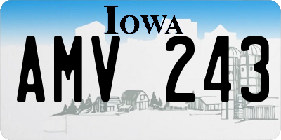 IA license plate AMV243