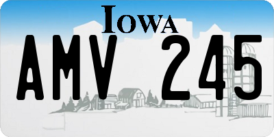 IA license plate AMV245