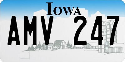 IA license plate AMV247