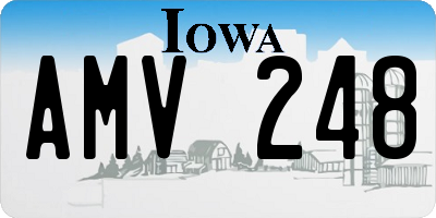 IA license plate AMV248