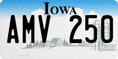 IA license plate AMV250