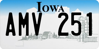 IA license plate AMV251