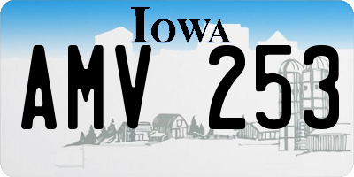 IA license plate AMV253