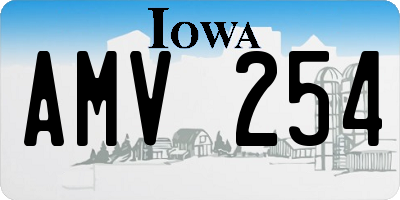 IA license plate AMV254