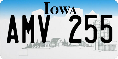 IA license plate AMV255