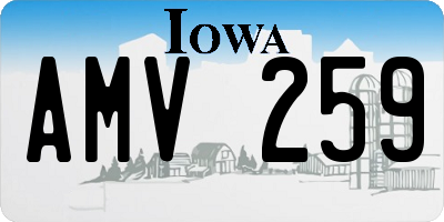 IA license plate AMV259