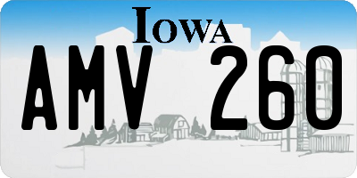 IA license plate AMV260
