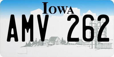 IA license plate AMV262