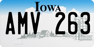 IA license plate AMV263